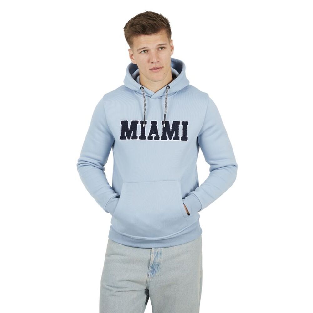 Brave Soul Mens Crossover Overhead Hoodie / Steel Blue